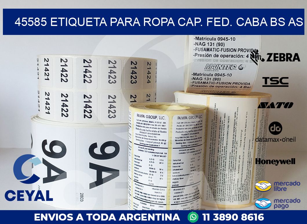 45585 ETIQUETA PARA ROPA CAP. FED. CABA BS AS