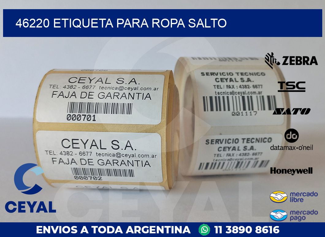 46220 ETIQUETA PARA ROPA SALTO