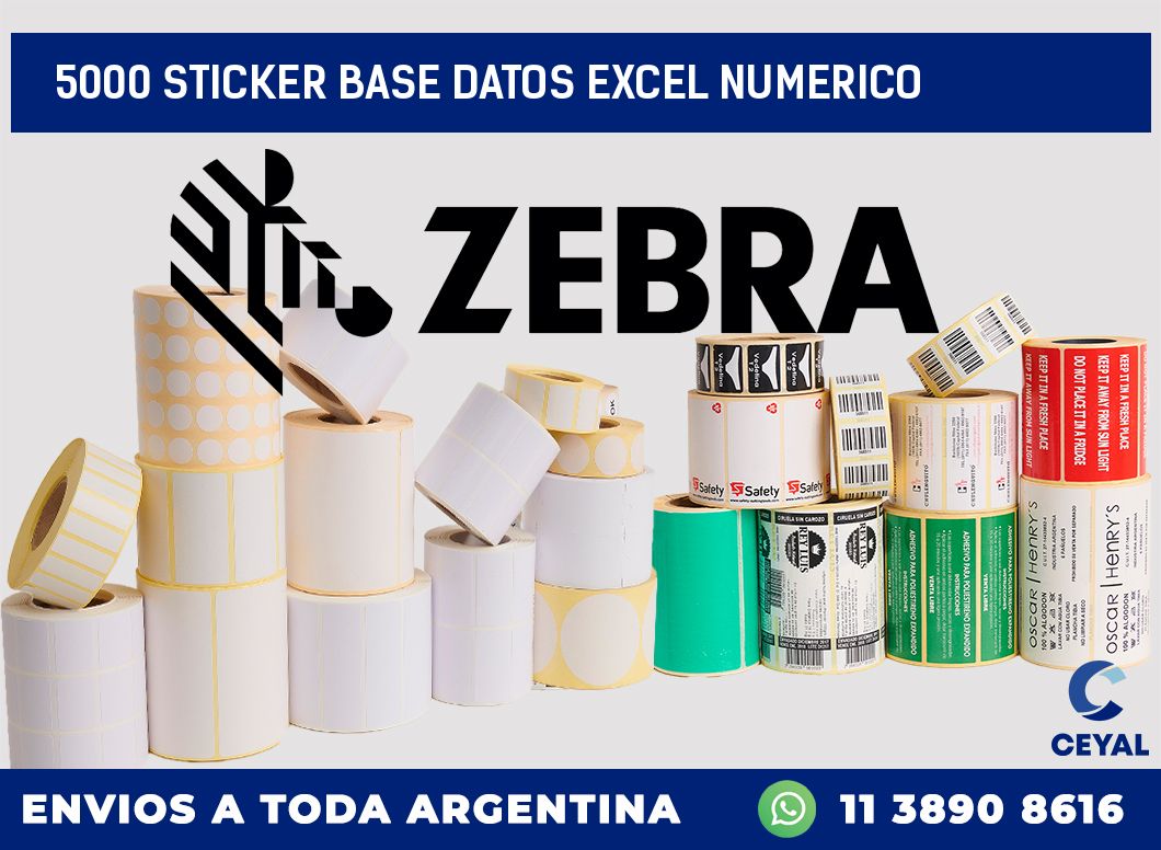 5000 sticker base datos excel numerico