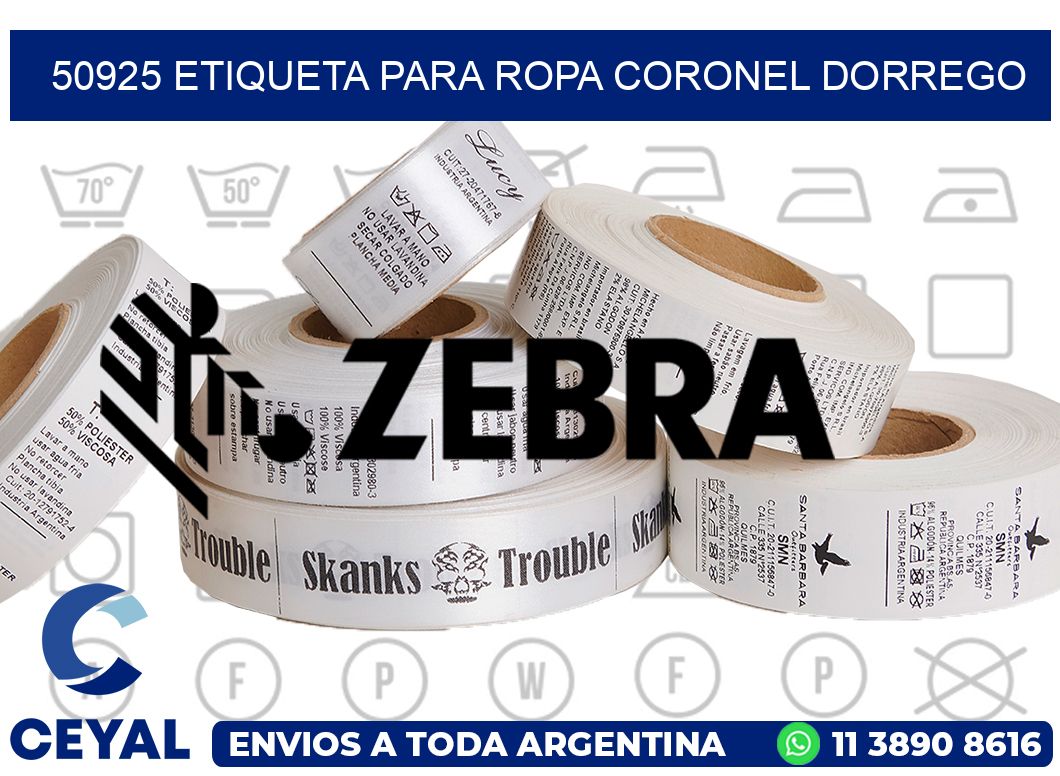 50925 ETIQUETA PARA ROPA CORONEL DORREGO