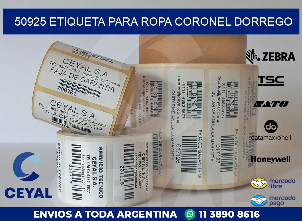 50925 ETIQUETA PARA ROPA CORONEL DORREGO