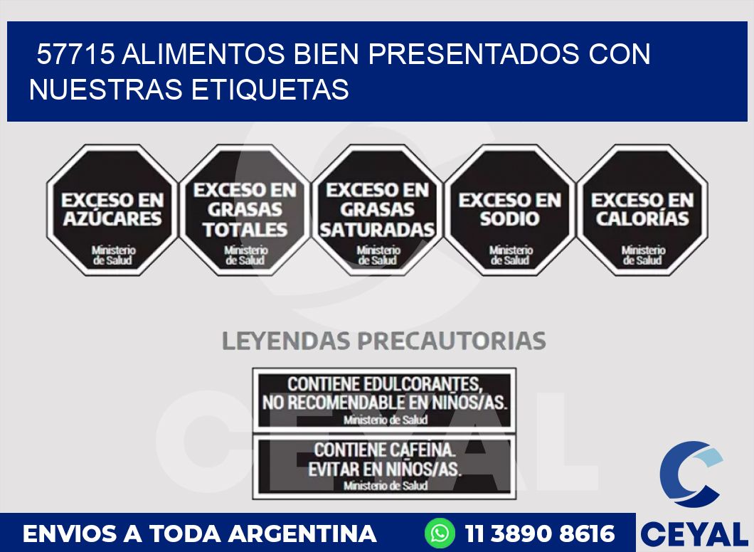 57715 ALIMENTOS BIEN PRESENTADOS CON NUESTRAS ETIQUETAS