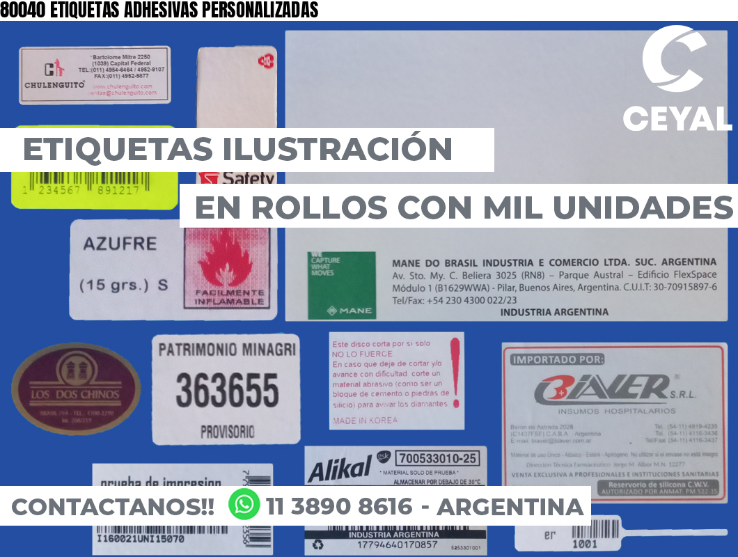 80040 ETIQUETAS ADHESIVAS PERSONALIZADAS