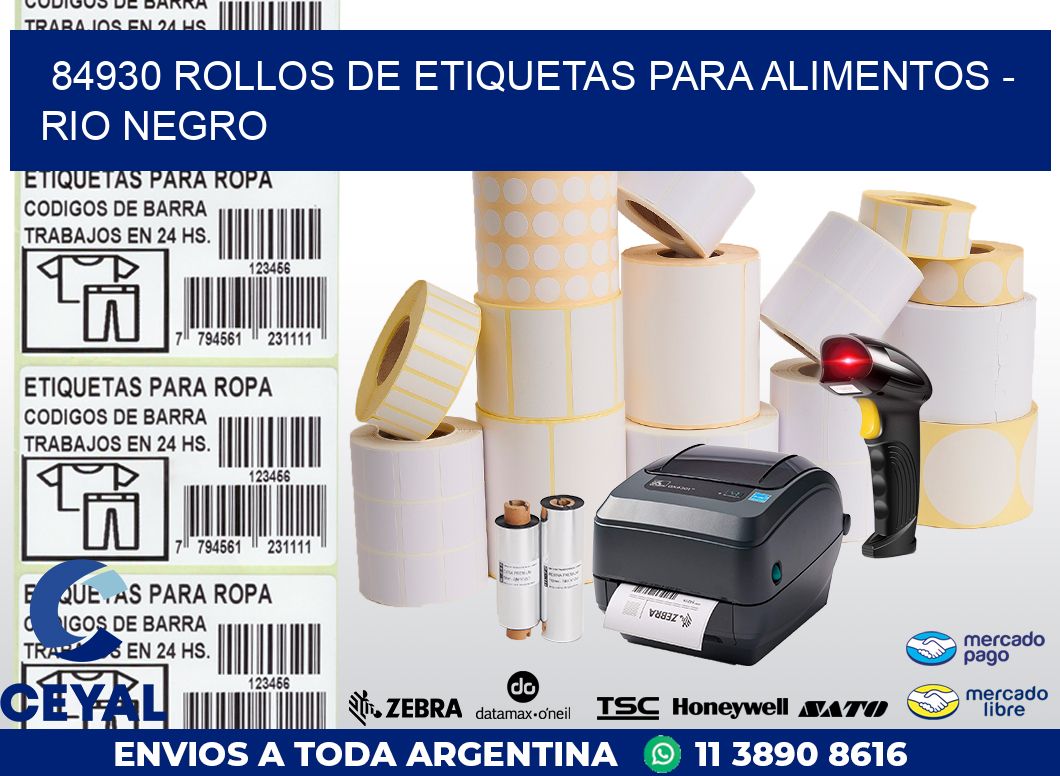 84930 ROLLOS DE ETIQUETAS PARA ALIMENTOS – RIO NEGRO