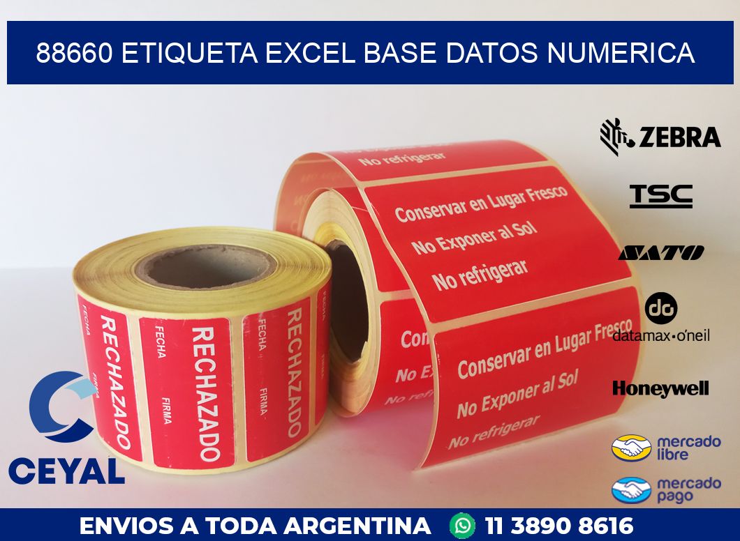 88660 etiqueta excel base datos numerica