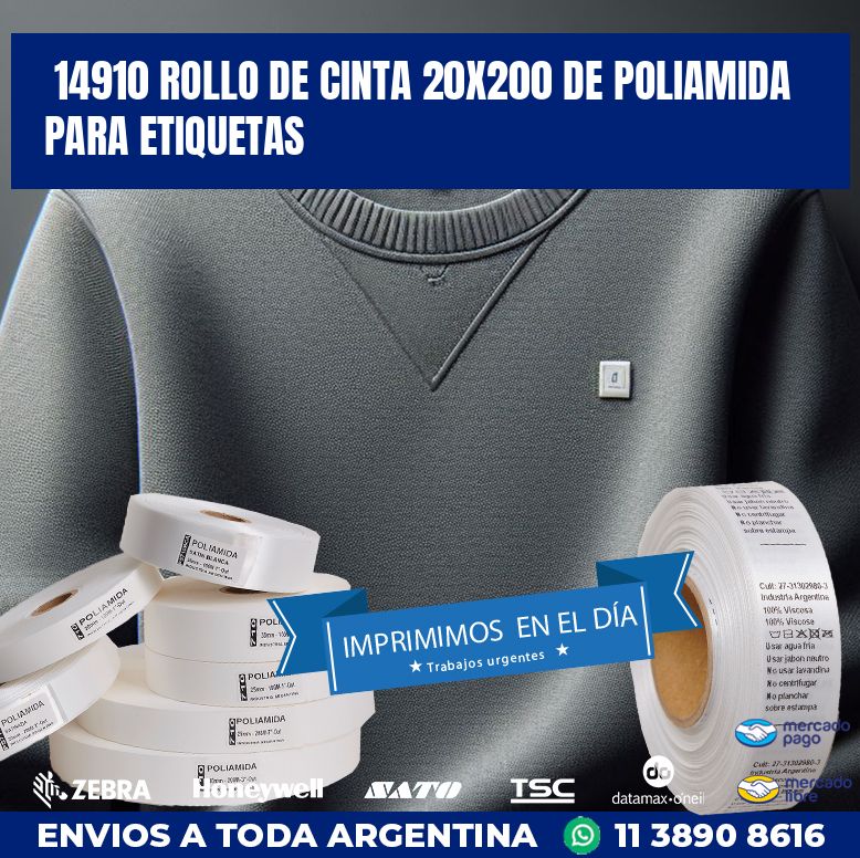 14910 ROLLO DE CINTA 20X200 DE POLIAMIDA PARA ETIQUETAS