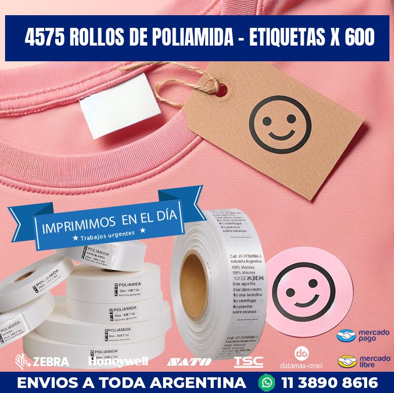 4575 ROLLOS DE POLIAMIDA – ETIQUETAS X 600