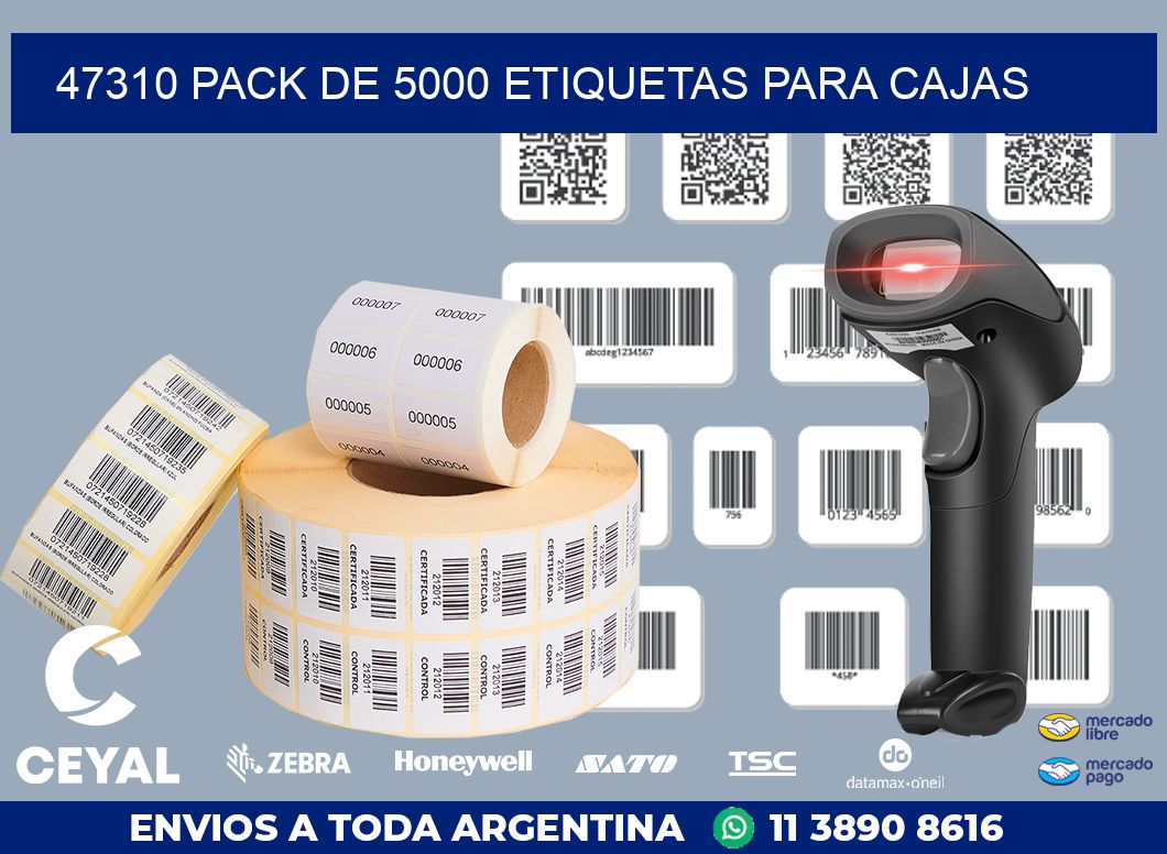 47310 PACK DE 5000 ETIQUETAS PARA CAJAS