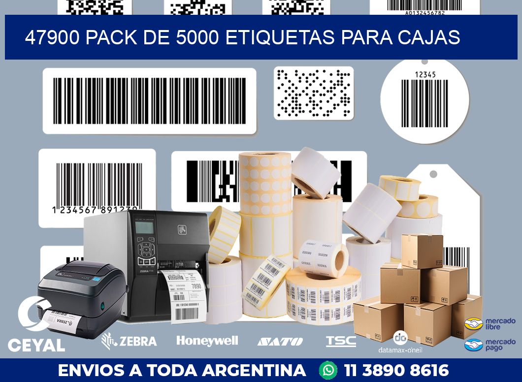 47900 PACK DE 5000 ETIQUETAS PARA CAJAS | Zebra Etiquetadora