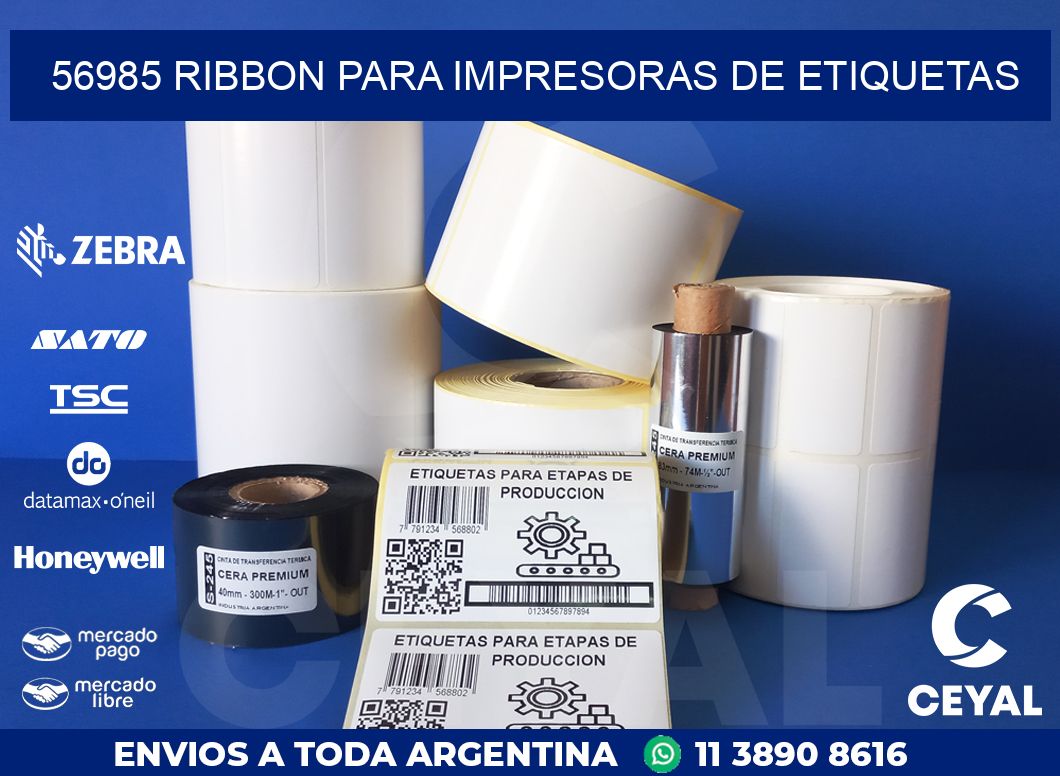 56985 RIBBON PARA IMPRESORAS DE ETIQUETAS