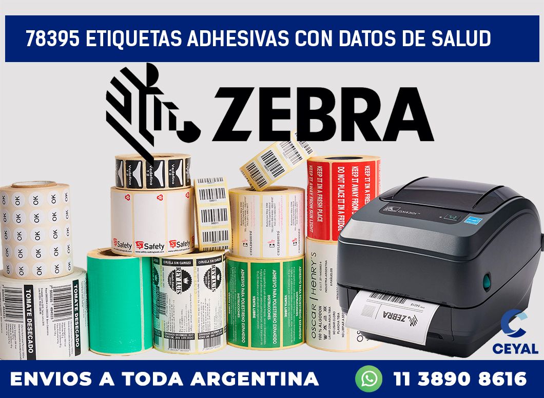 78395 ETIQUETAS ADHESIVAS CON DATOS DE SALUD