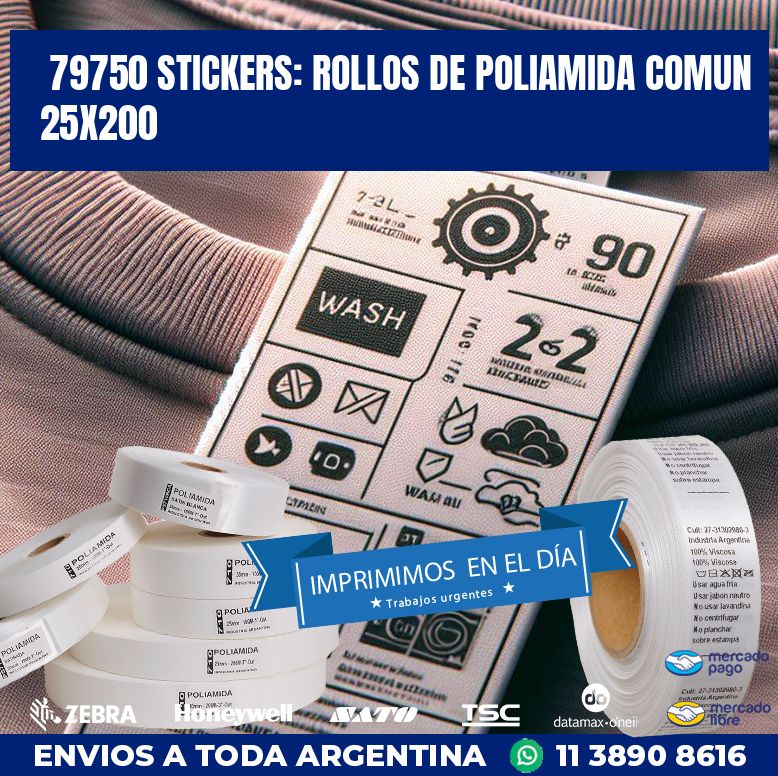 79750 STICKERS: ROLLOS DE POLIAMIDA COMUN 25X200