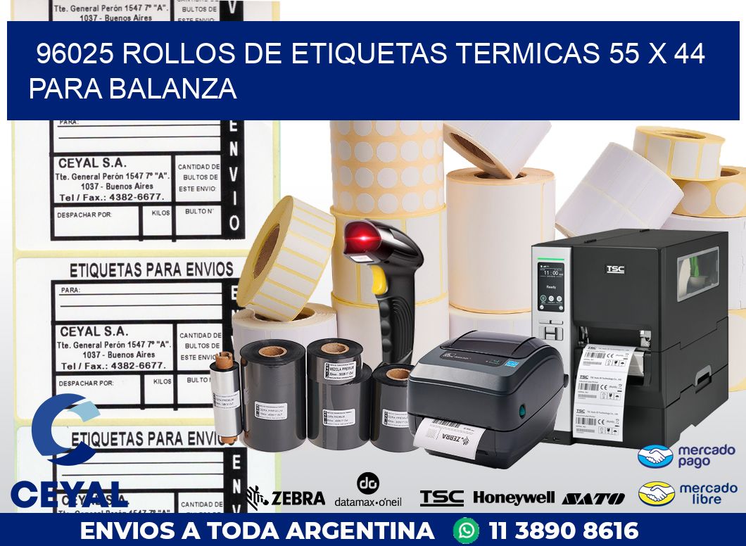 96025 ROLLOS DE ETIQUETAS TERMICAS 55 X 44 PARA BALANZA