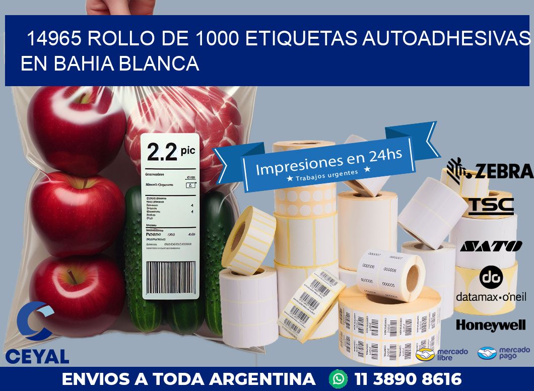 14965 ROLLO DE 1000 ETIQUETAS AUTOADHESIVAS EN BAHIA BLANCA