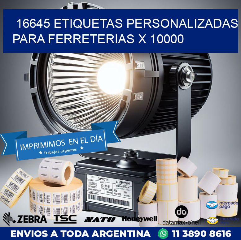 16645 ETIQUETAS PERSONALIZADAS PARA FERRETERIAS X 10000