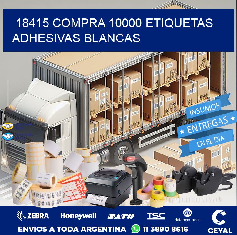 18415 COMPRA 10000 ETIQUETAS ADHESIVAS BLANCAS