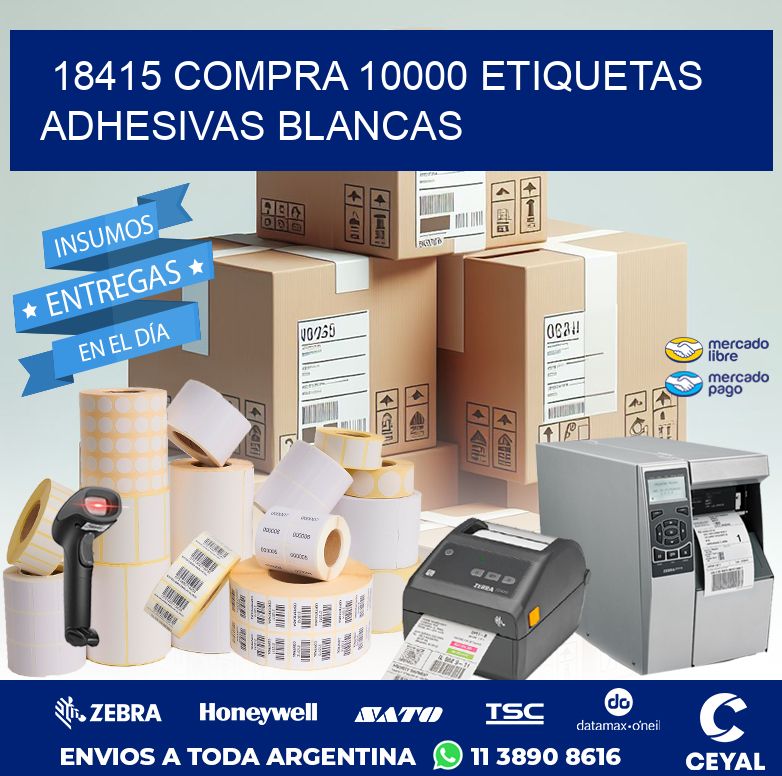 18415 COMPRA 10000 ETIQUETAS ADHESIVAS BLANCAS