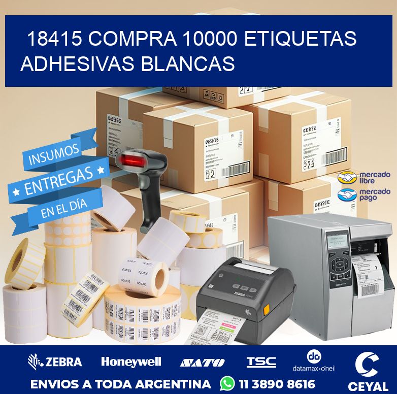 18415 COMPRA 10000 ETIQUETAS ADHESIVAS BLANCAS