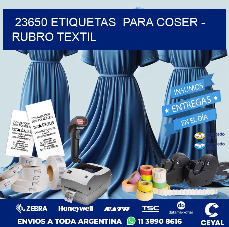 23650 ETIQUETAS  PARA COSER – RUBRO TEXTIL