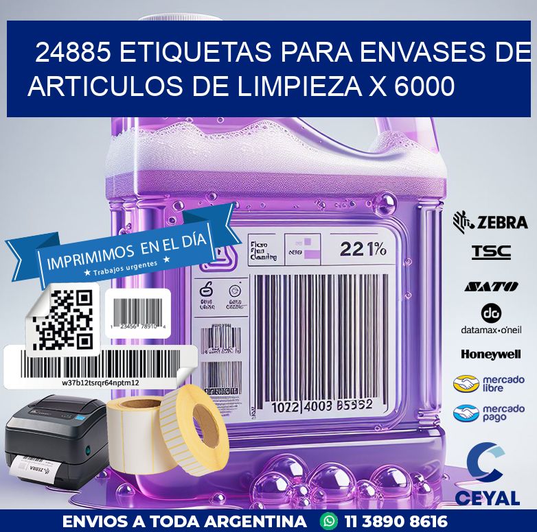 24885 ETIQUETAS PARA ENVASES DE ARTICULOS DE LIMPIEZA X 6000