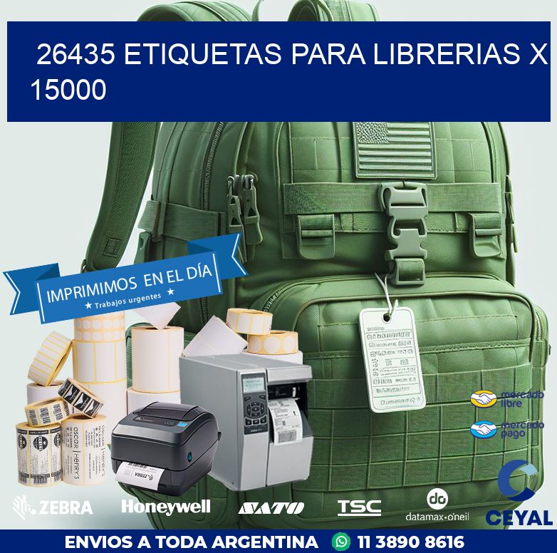26435 ETIQUETAS PARA LIBRERIAS X 15000