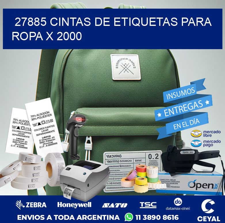 27885 CINTAS DE ETIQUETAS PARA ROPA X 2000