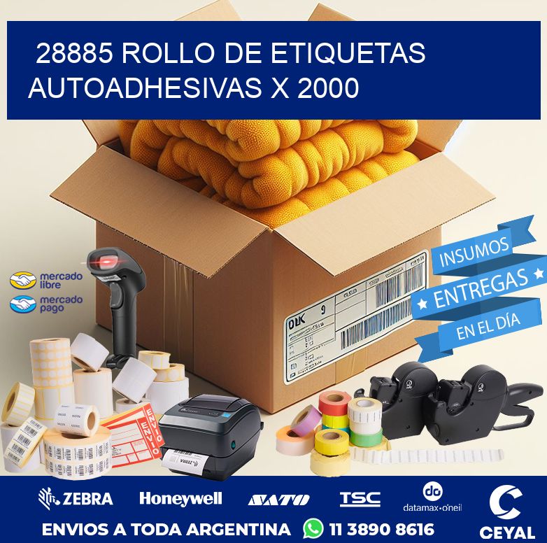 28885 ROLLO DE ETIQUETAS AUTOADHESIVAS X 2000