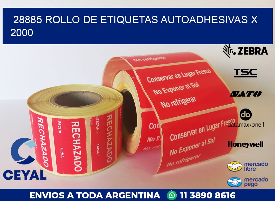 28885 ROLLO DE ETIQUETAS AUTOADHESIVAS X 2000