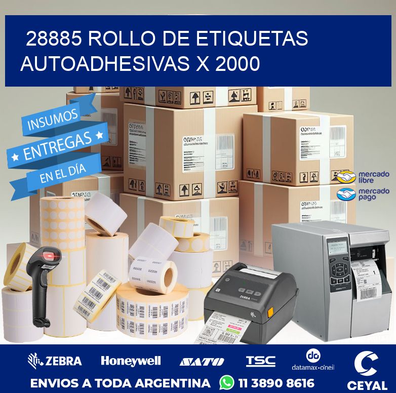 28885 ROLLO DE ETIQUETAS AUTOADHESIVAS X 2000