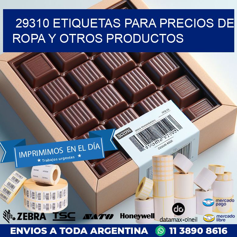 29310 ETIQUETAS PARA PRECIOS DE ROPA Y OTROS PRODUCTOS