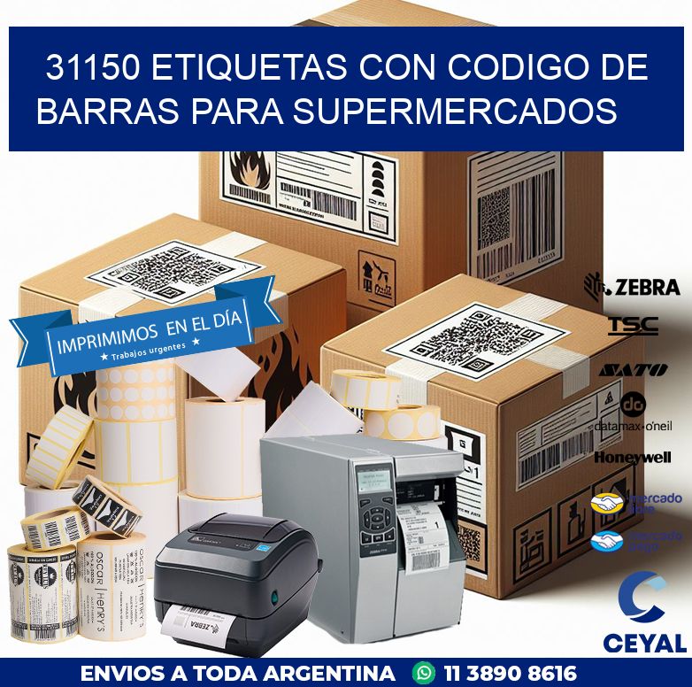 31150 ETIQUETAS CON CODIGO DE BARRAS PARA SUPERMERCADOS