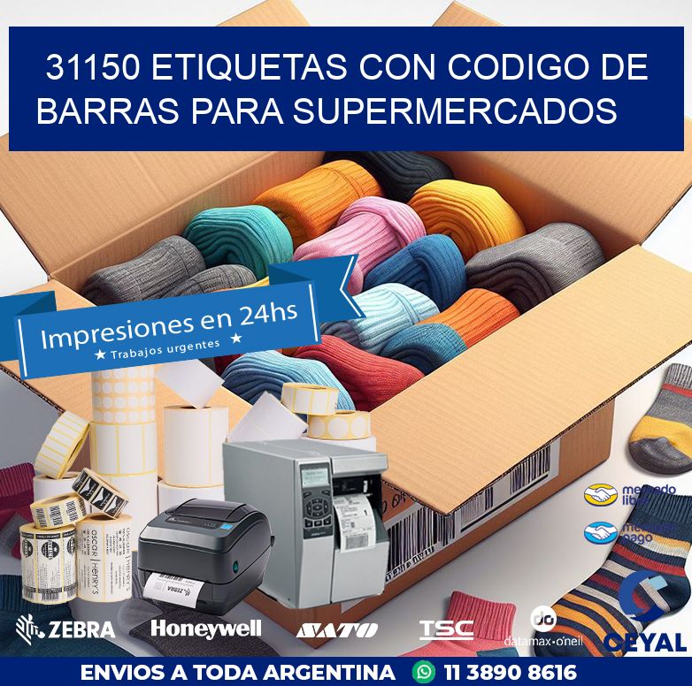 31150 ETIQUETAS CON CODIGO DE BARRAS PARA SUPERMERCADOS
