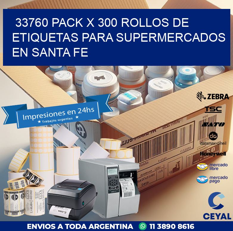 33760 PACK X 300 ROLLOS DE ETIQUETAS PARA SUPERMERCADOS EN SANTA FE