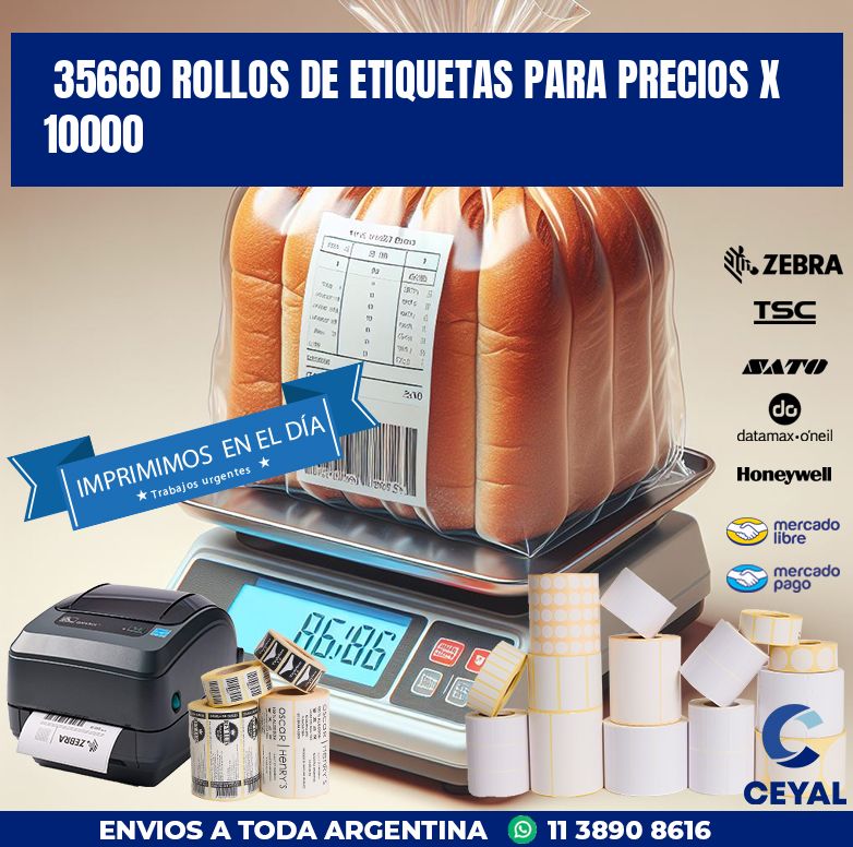 35660 ROLLOS DE ETIQUETAS PARA PRECIOS X 10000