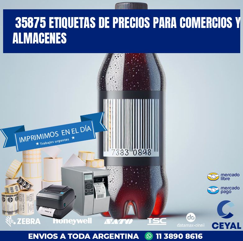 35875 ETIQUETAS DE PRECIOS PARA COMERCIOS Y ALMACENES