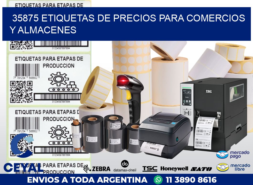 35875 ETIQUETAS DE PRECIOS PARA COMERCIOS Y ALMACENES