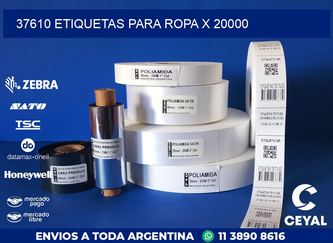 37610 ETIQUETAS PARA ROPA X 20000