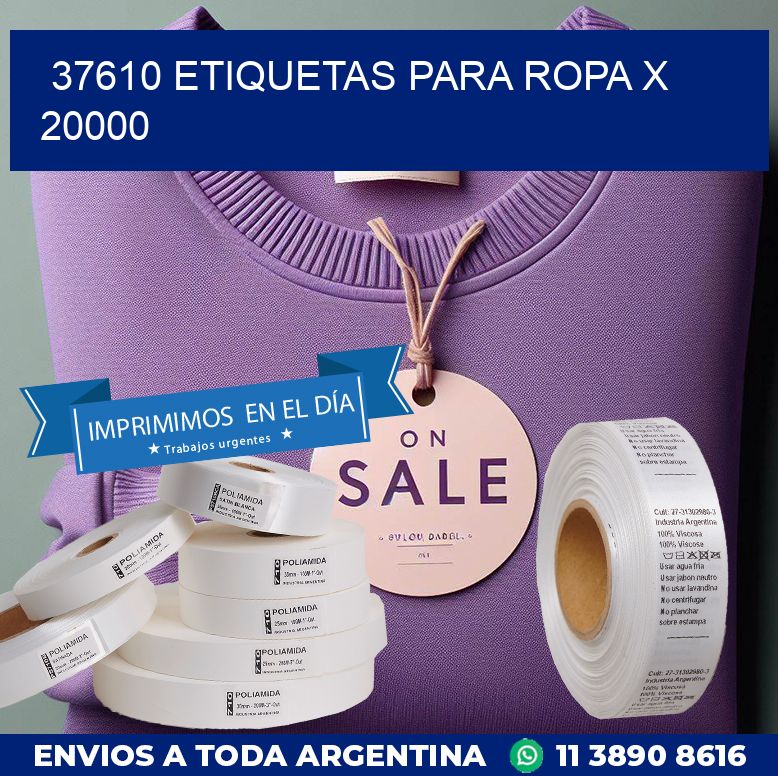 37610 ETIQUETAS PARA ROPA X 20000