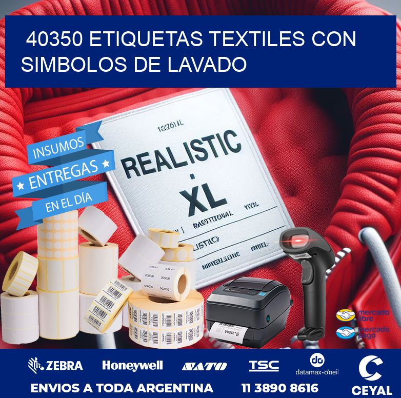 40350 ETIQUETAS TEXTILES CON SIMBOLOS DE LAVADO | Zebra Etiquetadora