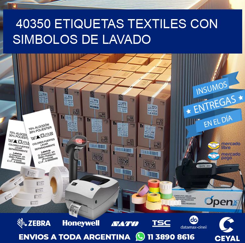 40350 ETIQUETAS TEXTILES CON SIMBOLOS DE LAVADO