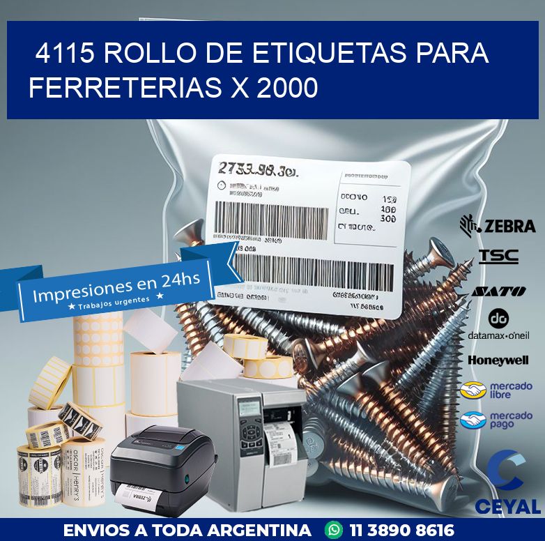 4115 ROLLO DE ETIQUETAS PARA FERRETERIAS X 2000