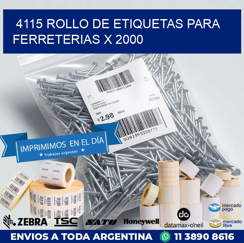 4115 ROLLO DE ETIQUETAS PARA FERRETERIAS X 2000