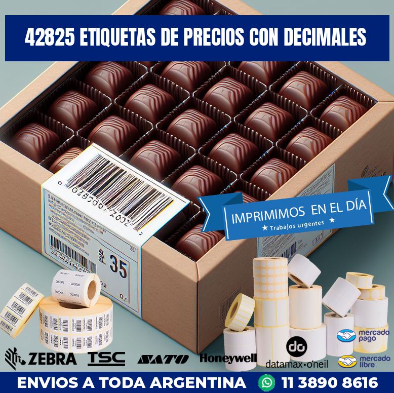 42825 ETIQUETAS DE PRECIOS CON DECIMALES