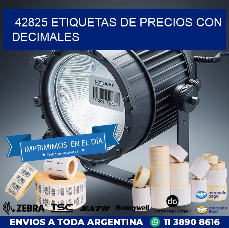 42825 ETIQUETAS DE PRECIOS CON DECIMALES