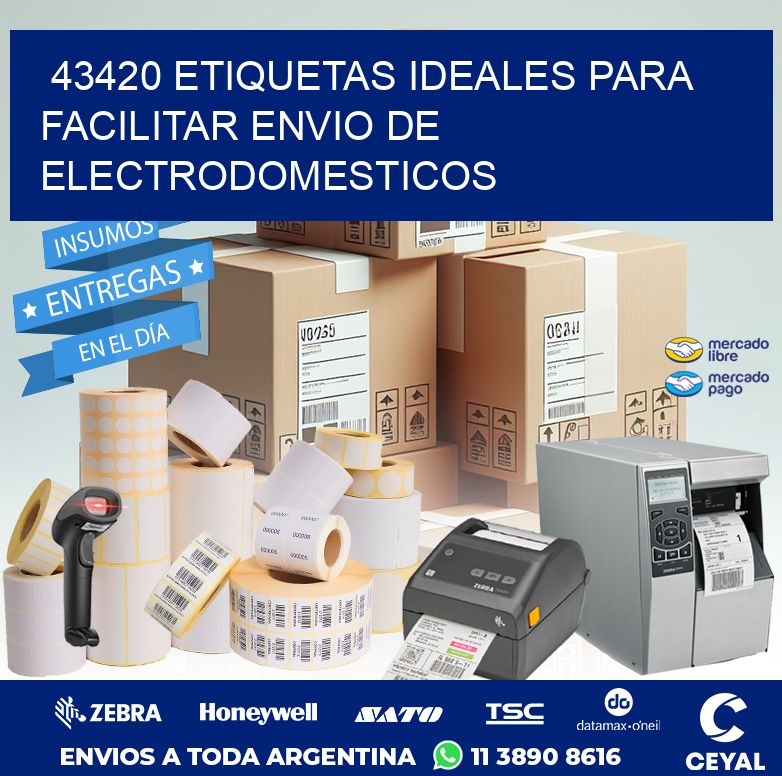 43420 ETIQUETAS IDEALES PARA FACILITAR ENVIO DE ELECTRODOMESTICOS