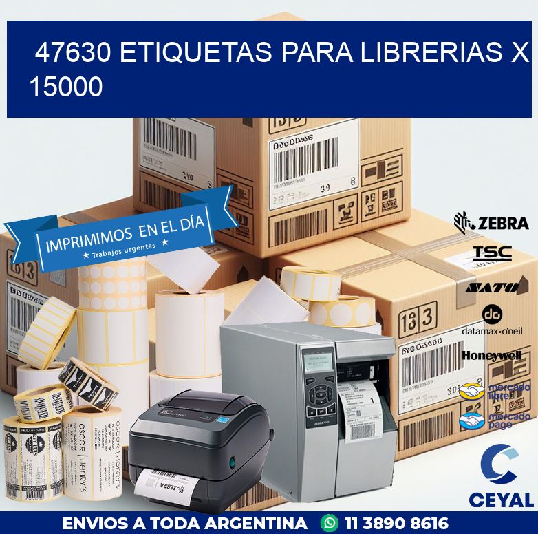 47630 ETIQUETAS PARA LIBRERIAS X 15000
