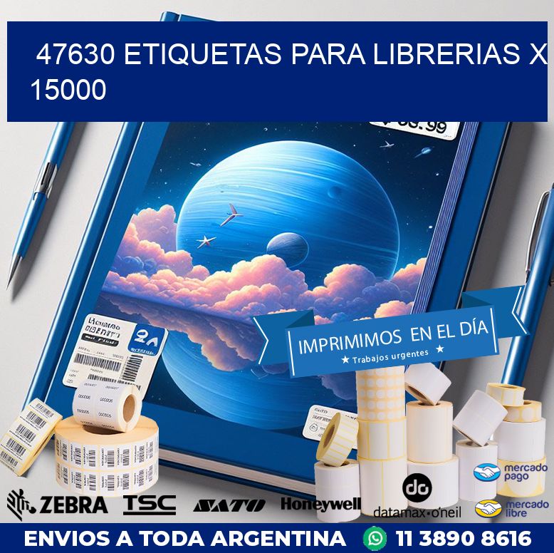 47630 ETIQUETAS PARA LIBRERIAS X 15000