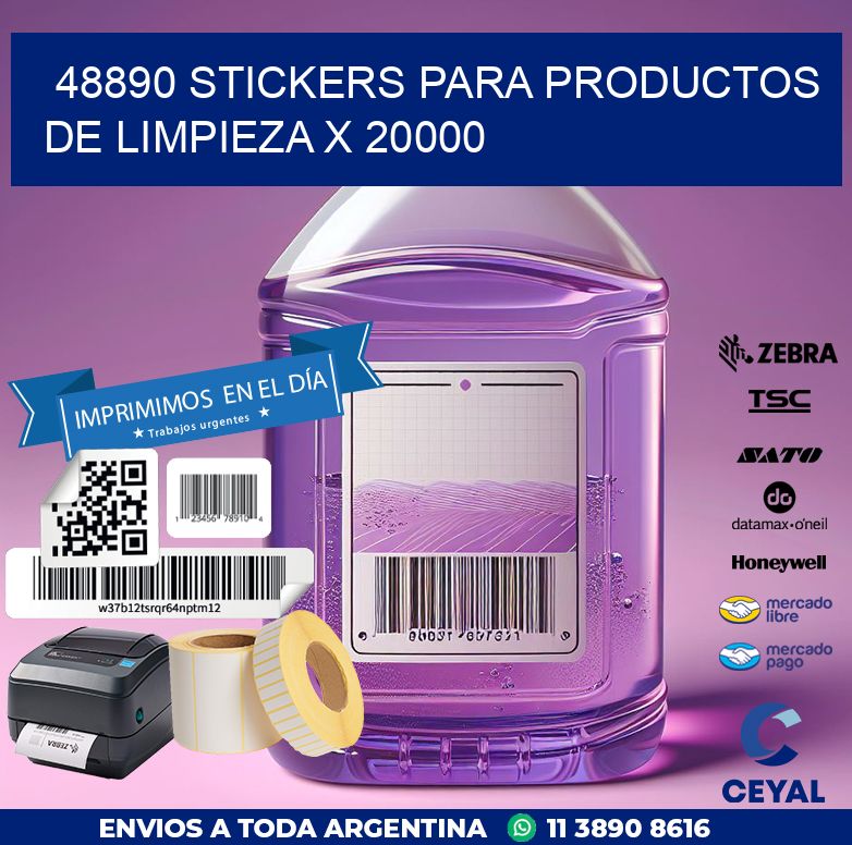 48890 STICKERS PARA PRODUCTOS DE LIMPIEZA X 20000