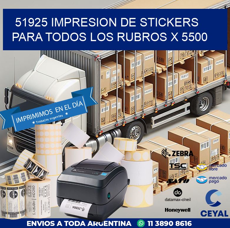 51925 IMPRESION DE STICKERS PARA TODOS LOS RUBROS X 5500