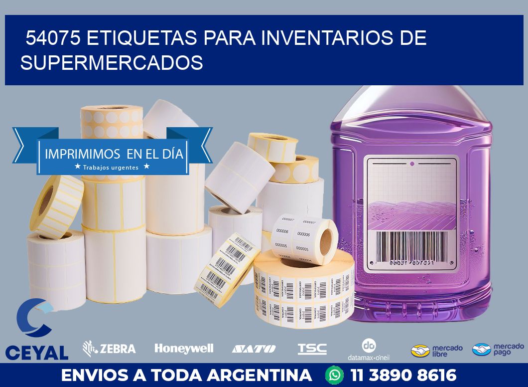 54075 ETIQUETAS PARA INVENTARIOS DE SUPERMERCADOS